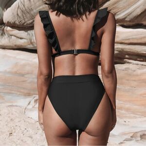 Cupshe Black High Waisted Bottoms Sz Large NWT